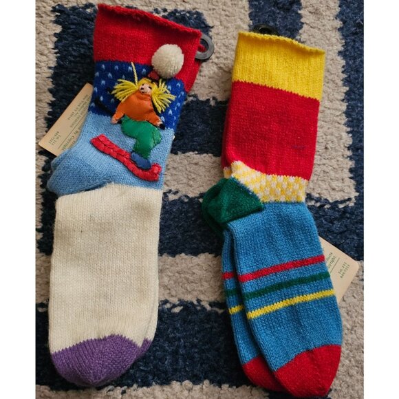 Handcrafted Harlequin Designs Knit Socks For Ages 3-6 80% Acrylic & 20% Nylon Co - Picture 5 of 5